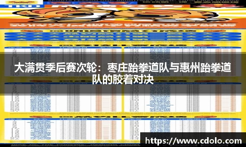 大满贯季后赛次轮：枣庄跆拳道队与惠州跆拳道队的胶着对决